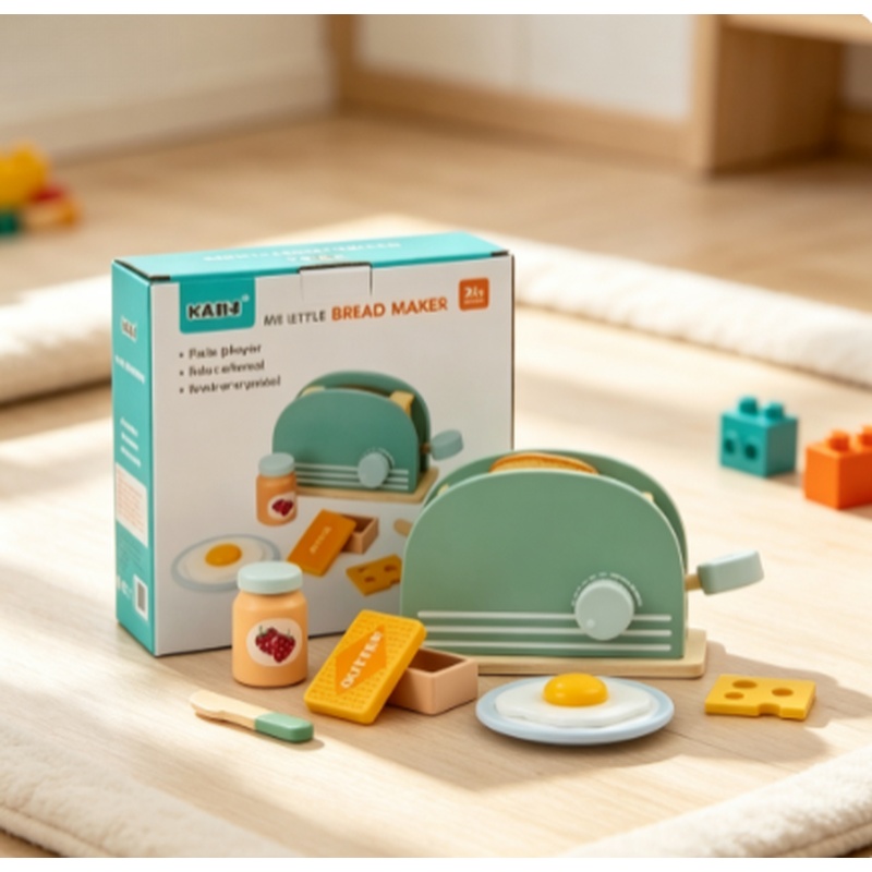 Kids Outdoor Kitchen Accessories - Giocattolo Tostapane in Legno per Bambini,